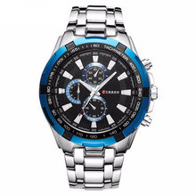 Man's watch quartz full stainless steel, casual, military, for gentleman