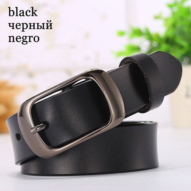 Genuine leather women belt metal pin buckle vintage.Belts for woman jeans high quality.