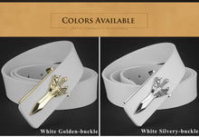 Genuine leather, Men's belts white fancy. Only for you.