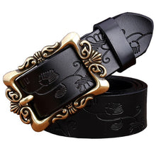 Wide genuine leather woman belt, vintage floral, strap for your jeans...yes. BUY IT NOW!