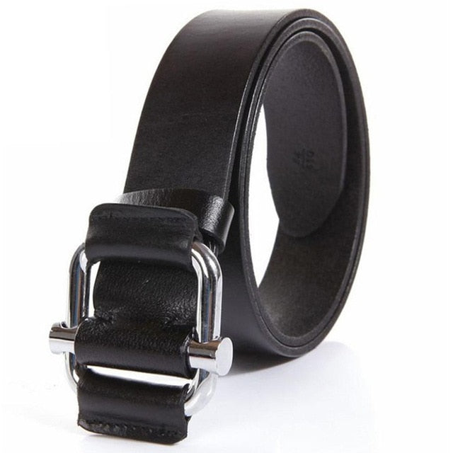 Smooth buckle metal belt solid, cowhide no holes for women in style... yes for you. SHOP IT NOW!